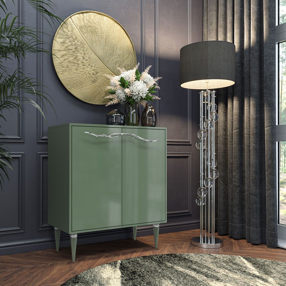 Комод Арт Колор Классик Сильвер с 2 полками Зеленый нефрит