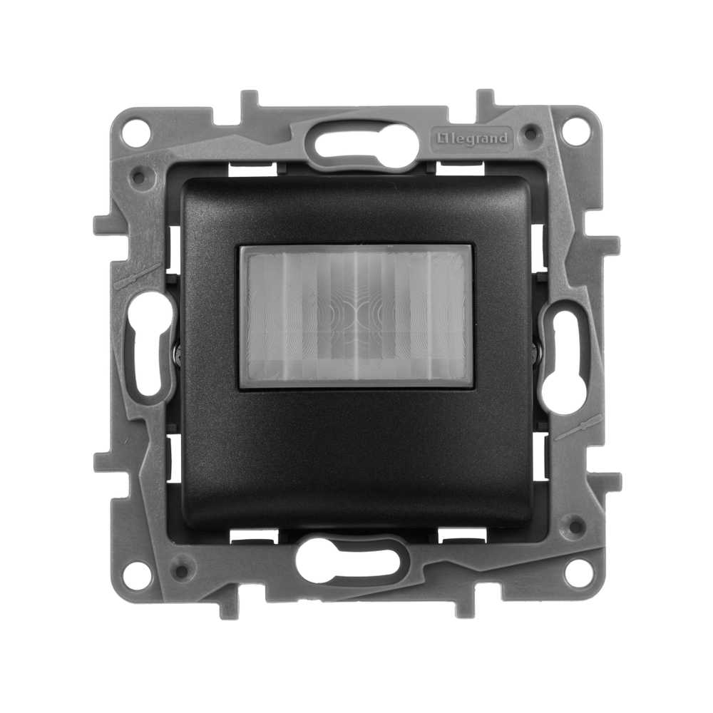 Датчик движения двухпроводной 400Вт с регулировкой выдержки времени, освещенности и радиуса обнаружения - антрацит ETIKA Legrand