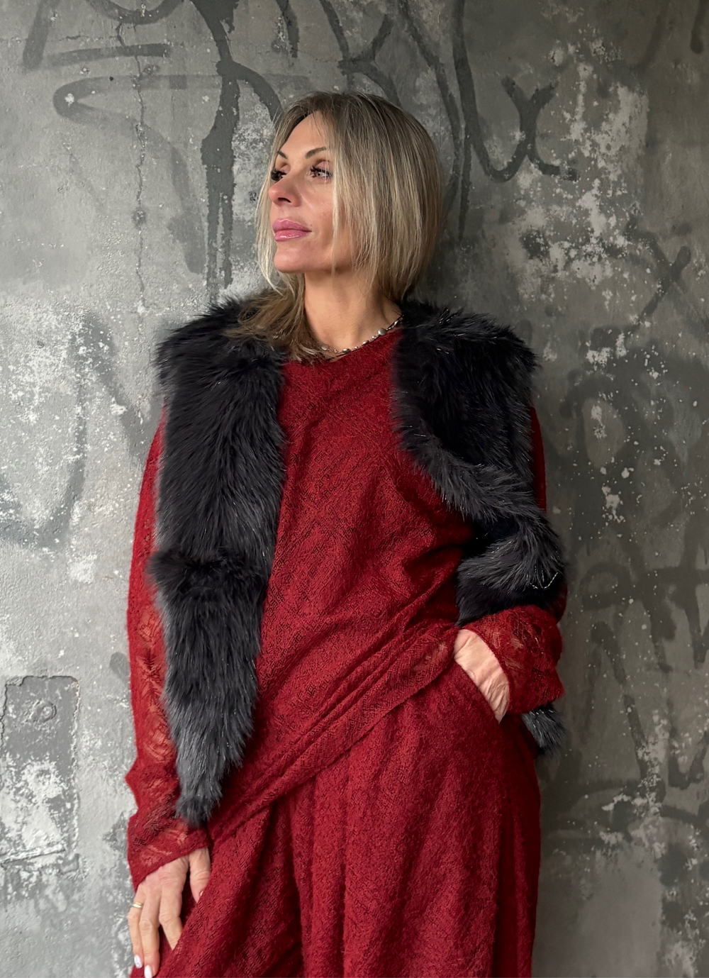 Жилет / графит  / с люрексом