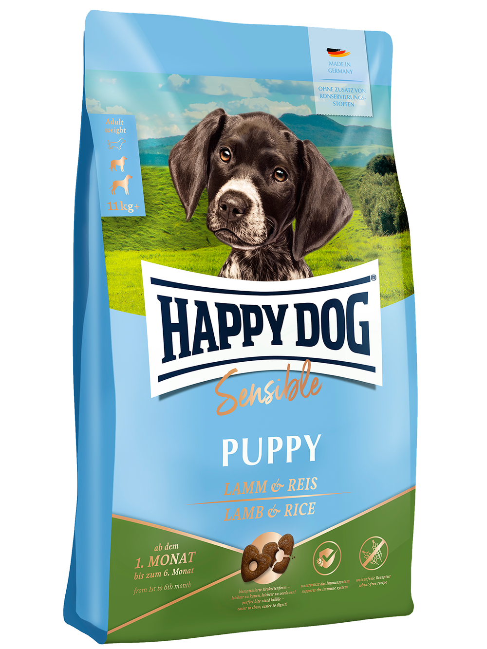 Happy Dog Sensible Puppy (ягнёнок, рис)