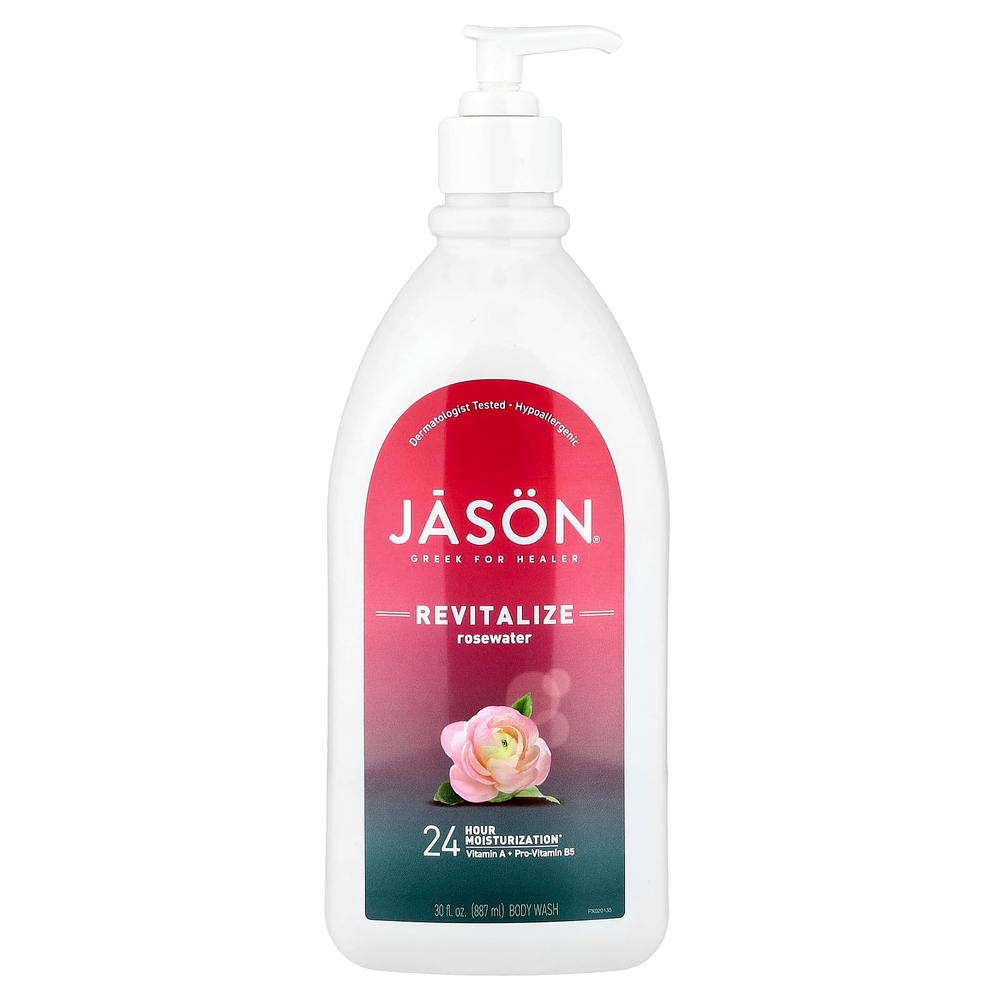 Jason Natural, Гель для душа, с бодрящей розовой водой, 887 мл (30 унций)