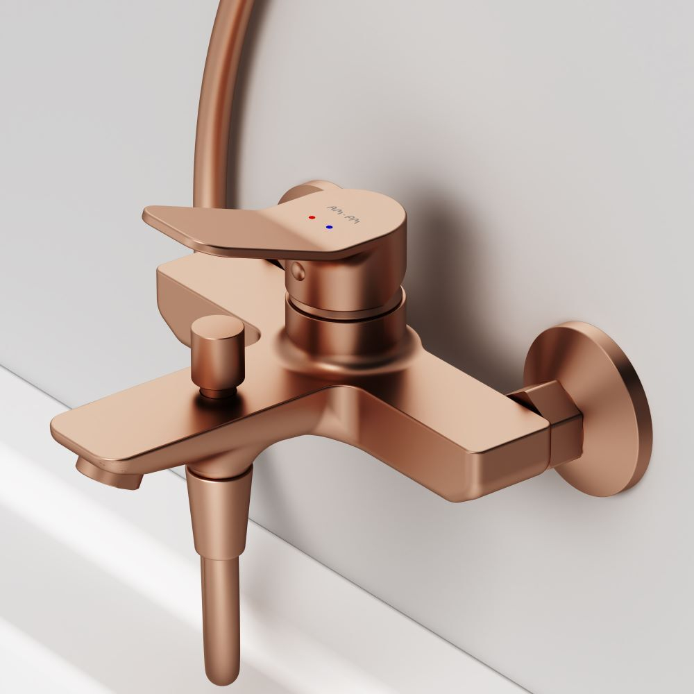 Смеситель для ванны и душа, розовое золото AM.PM X-Joy F85A10044