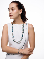 Колье "Hematite Trio green pearl" Silver