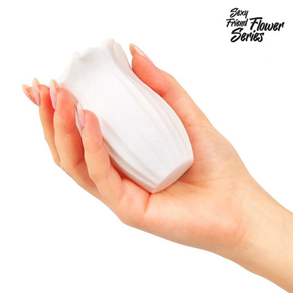 Белый нереалистичный мастурбатор 15см в форме бутона цветка Bior Toys Sexy Friend Flower Datura SF-70281