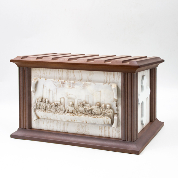 Урна для праха «Тайная Вечеря» малая шпон орех