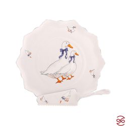 Тарелка для торта с лопаткой Queen's Crown Гуси 30см