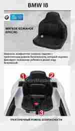 Детский электромобиль "BMW i8" 12V, голубой