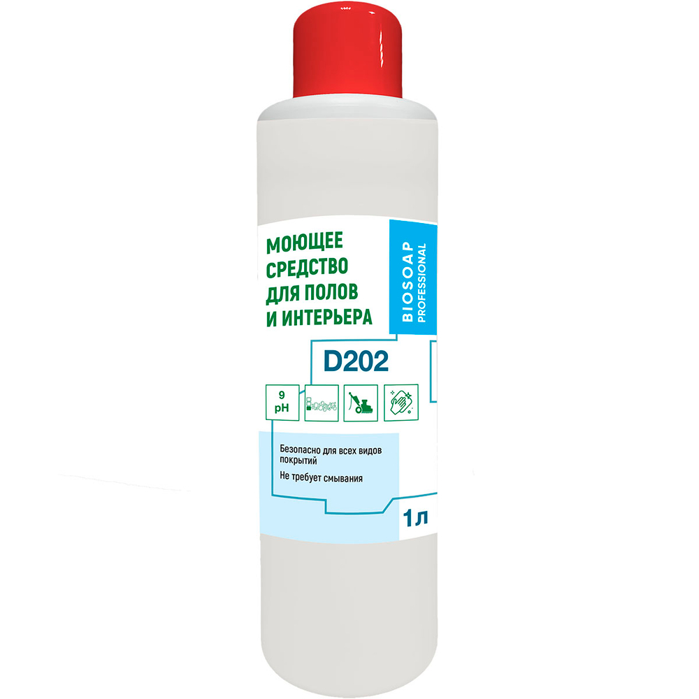 Средство моющее АИС Biosoap Professional D202 для полов и интерьера концентрат 1 л