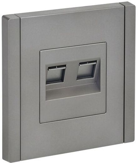 Розетка компьютерная 2-м RJ45 кат.6 FORTE&PIANO FP534 сталь IEK FP-K20-2-K46