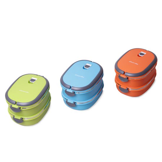 Ланч бокс двойной 1800 мл. Kamille КМ 2109 пластик, нержавеющая сталь