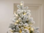 Заснеженная елка с гирляндой встроенной «Летиция» (Литая хвоя) 180 см / 1,8 м