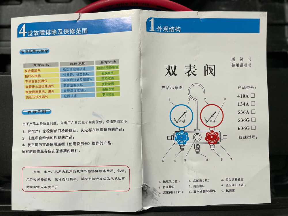 НЕТ - Набор для монтажа холодильного оборудования (для фреонов R22, R134A, R404A, R407C)