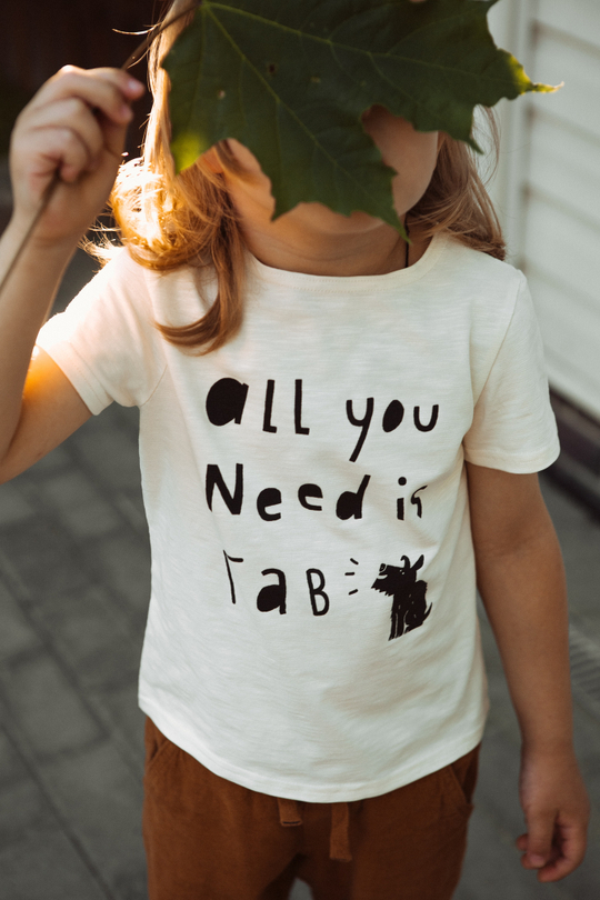 Футболка "All You Need Is ГАВ" горчичная (взрослые)
