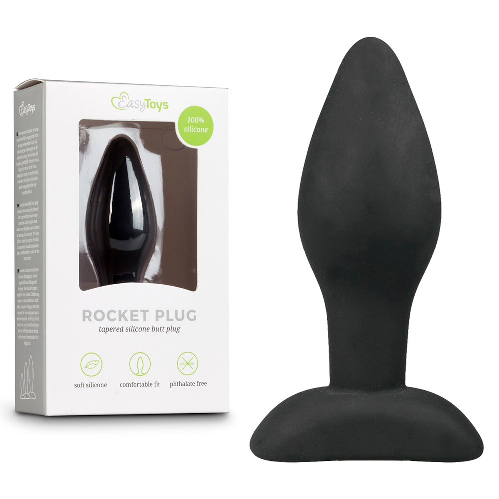 Небольшой анальный плаг для начинающих Small Black Silicone Buttplug
