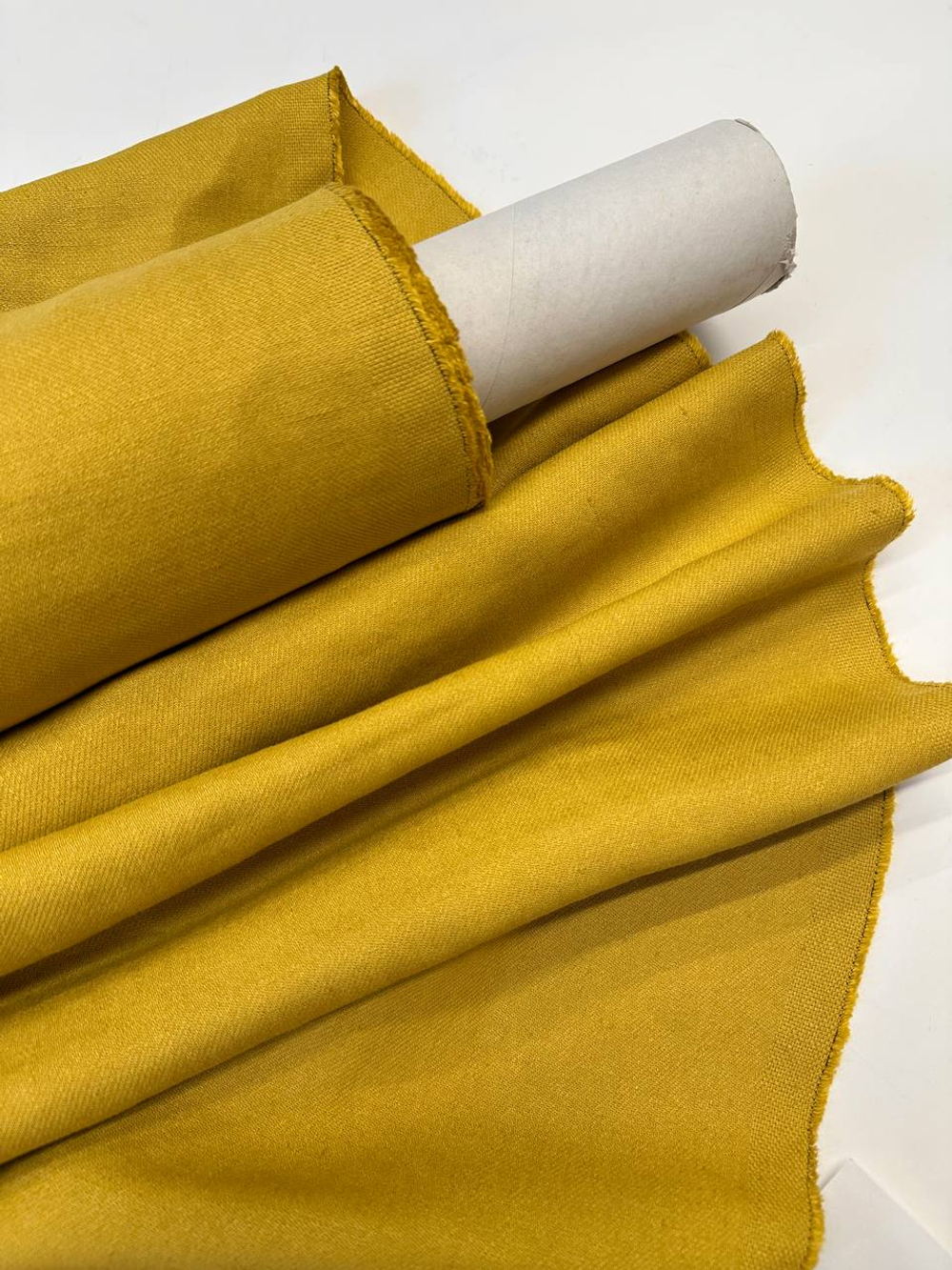 Лен с вискозой Loro Piana горчичный