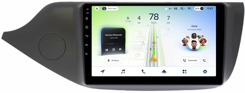 Магнитола для KIA Ceed 2 JD 2012-2018 (рамка матовая) - Teyes CC4L монитор 9" IPS на Android 14, Snapdragon 662, CarPlay, 4G SIM-слот