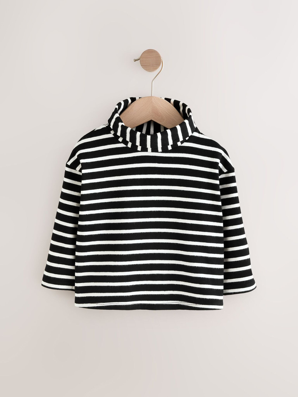 Лонгслив с воротником для девочки Next E13-658, Черный, Белый