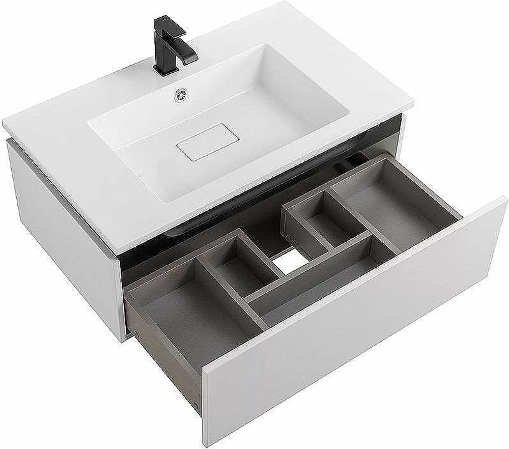 Тумба с раковиной Cezares Slider 80 SLIDER-800-1C-SO-BO белая матовая
