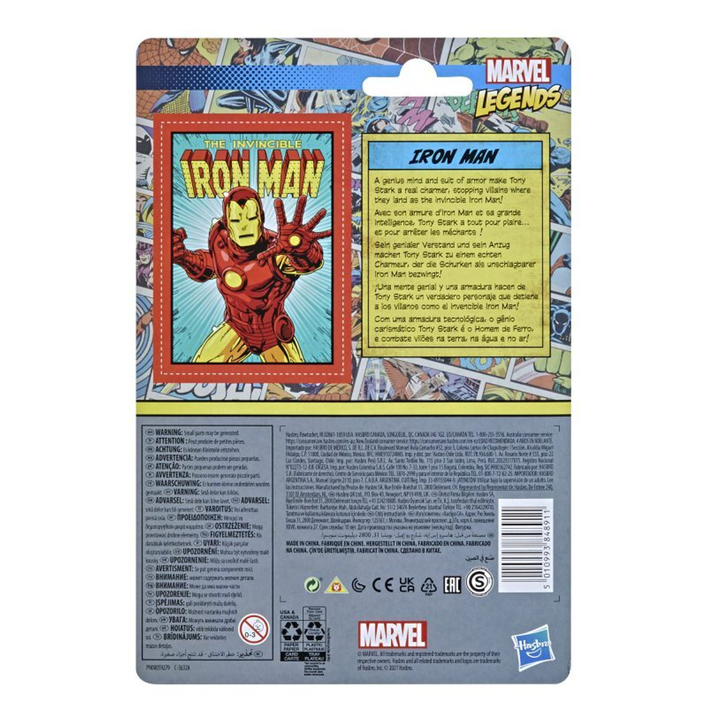Hasbro Marvel Legends - Фигурка Железного человека 10 см в стиле ретро F2656