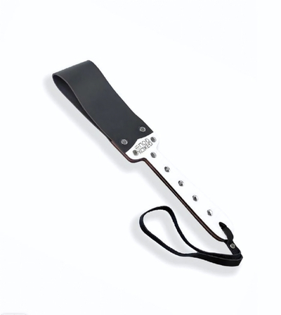 Паддл мягкий из натуральной кожи и дерева черный 34 см