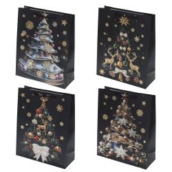 GAEM Пакет подарочный (бумага 210г/м2, блок 12шт), L26 W10 H32 см, 4в.