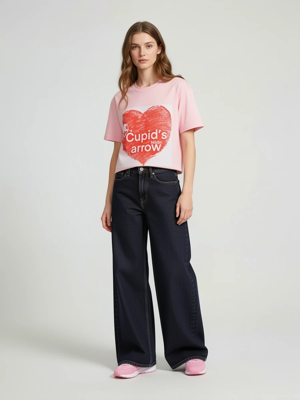 Футболка оверсайз (розовый) - Cupid's arrow