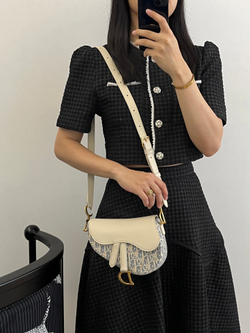 Christian Dior Mini Soft Saddle Bag With Strap