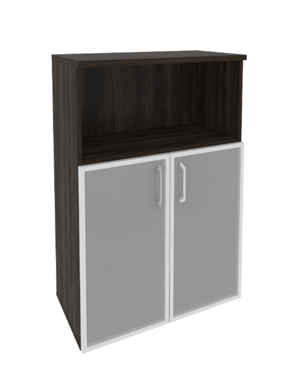 Шкаф средний с нишей и стеклом в раме Onix