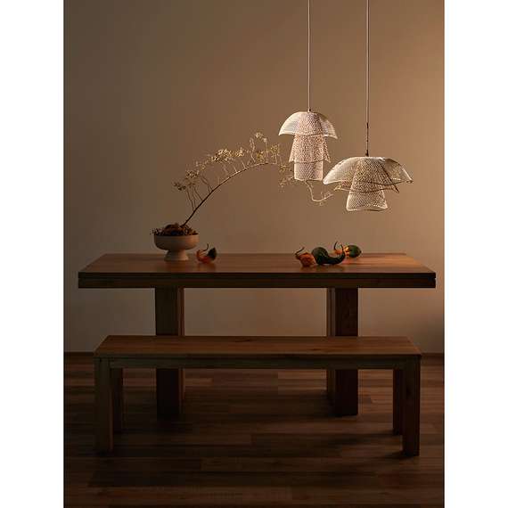 Светильник подвесной Vinger, Ø48х30 см, белый/бежевый/золотой