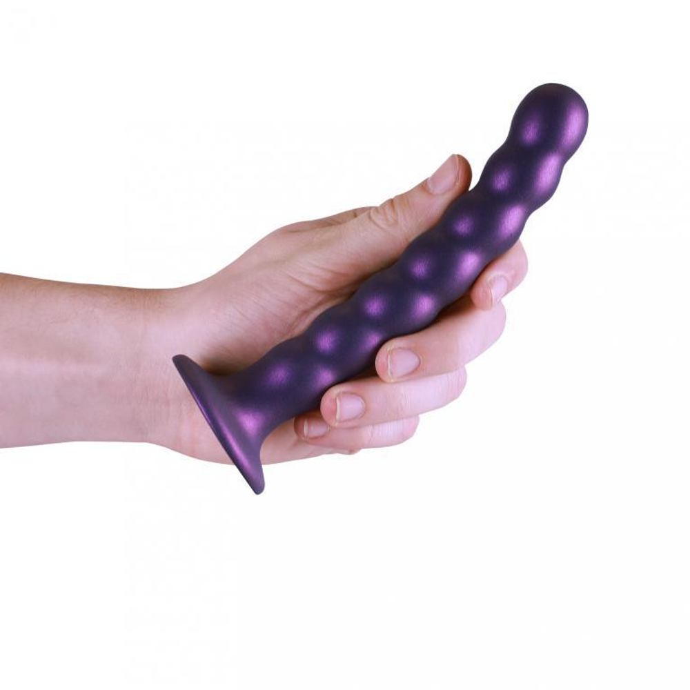 Фиолетовый фаллоимитатор Beaded G-Spot - 17 см. (Цвет: фиолетовый)