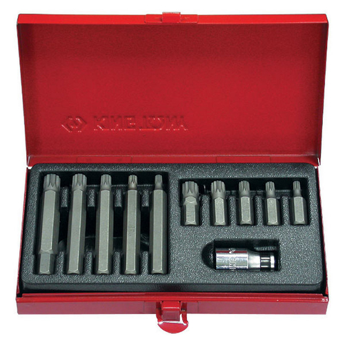 KING TONY (1011MQ) Набор вставок (бит) 10 мм, SPLINE, М5-М12, 11 предметов