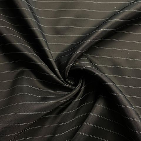 Подкладочная ткань ш150см 100%пэ, цвет черный в полоску