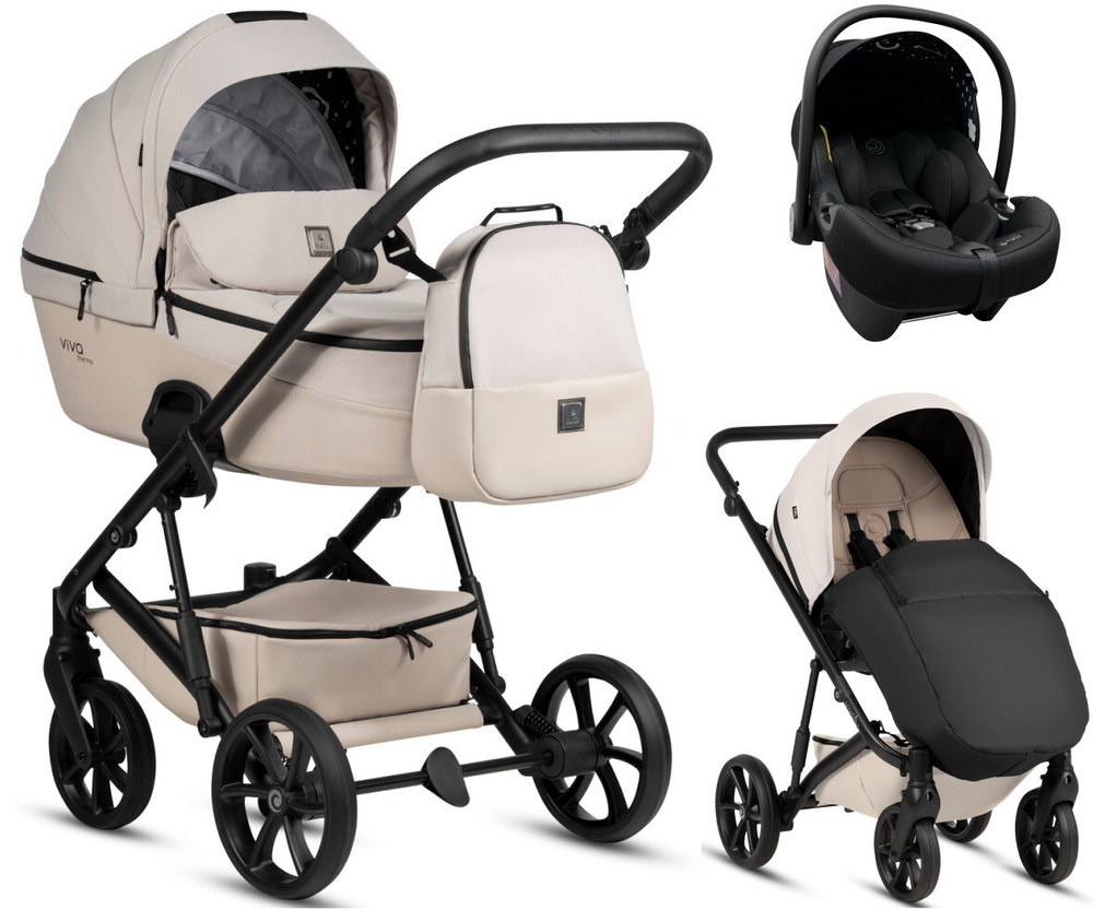 Детская коляска Tutis Viva 6 Plus Essential 3 в 1 с автокреслом Elo Lux EduSky Black 1612058 Crystal