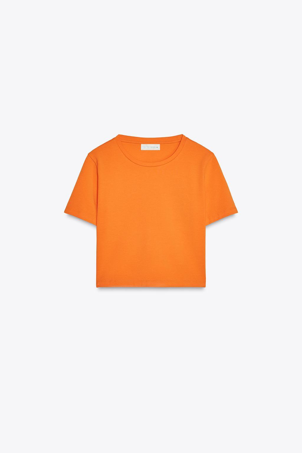 ZARA УКОРОЧЕННАЯ ФУТБОЛКА ИЗ ЭЛАСТИЧНОЙ ТКАНИ, ОРАНЖЕВЫЙ