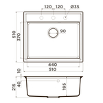 Кухонная мойка Omoikiri Daisen-51-ES