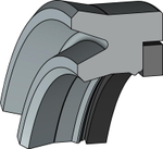 A163-120/1 PU Высокоэффективное U-образное штоковое уплотнение 120-135-12,5