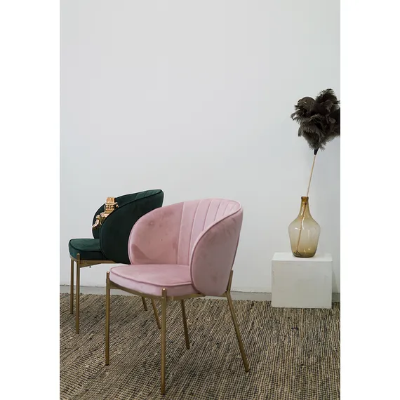 Стул Coral велюр пыльная роза с золотыми ножками