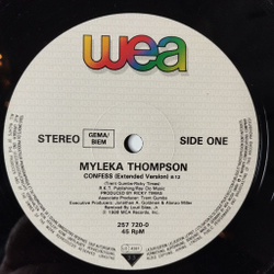 Винтажная виниловая пластинка LP Myleka Thompson Confess (Germany 1988) 45 RPM Maxi Single