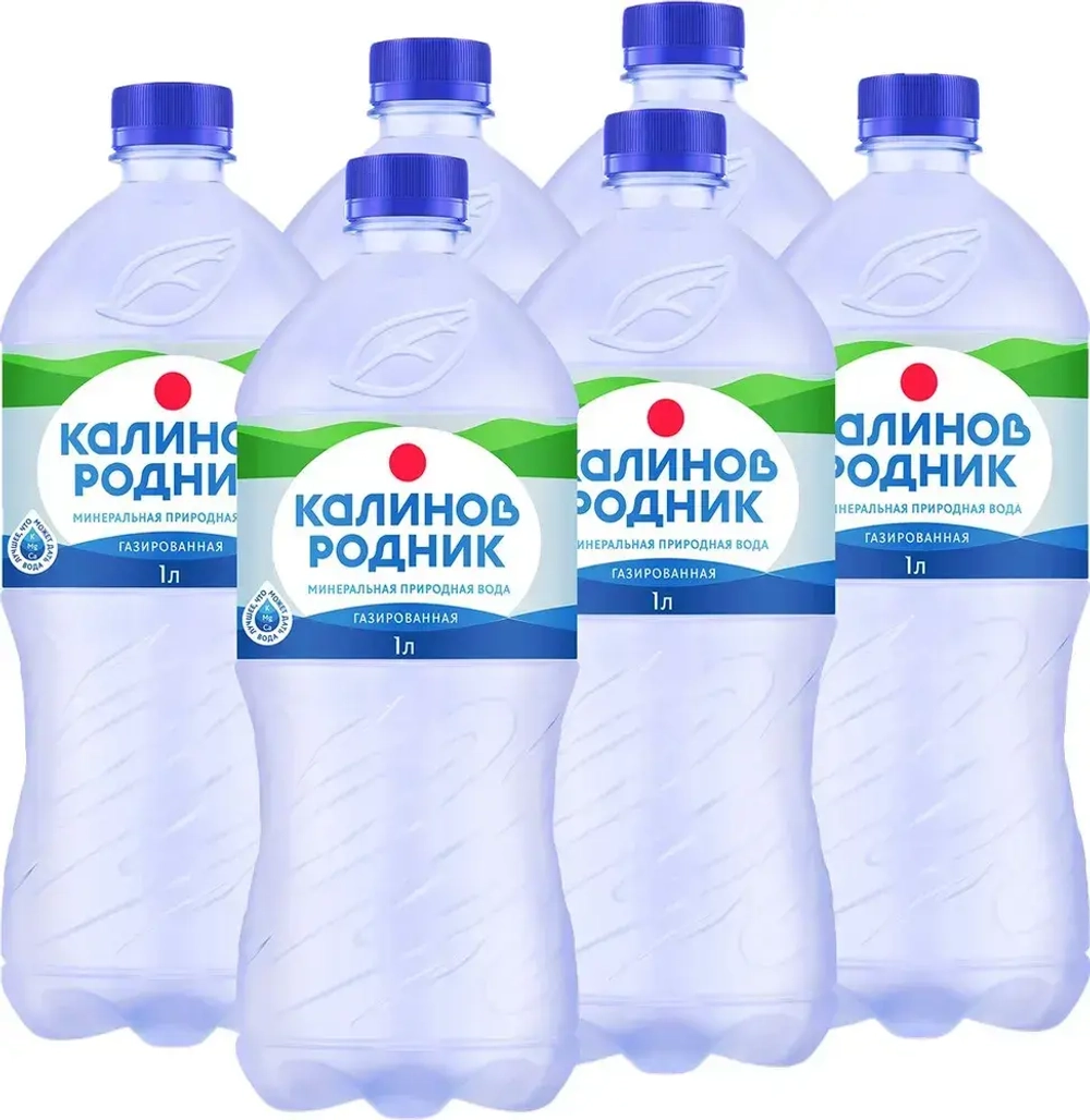 Вода газированная Калинов Родник минеральная, 6 шт х 1 л