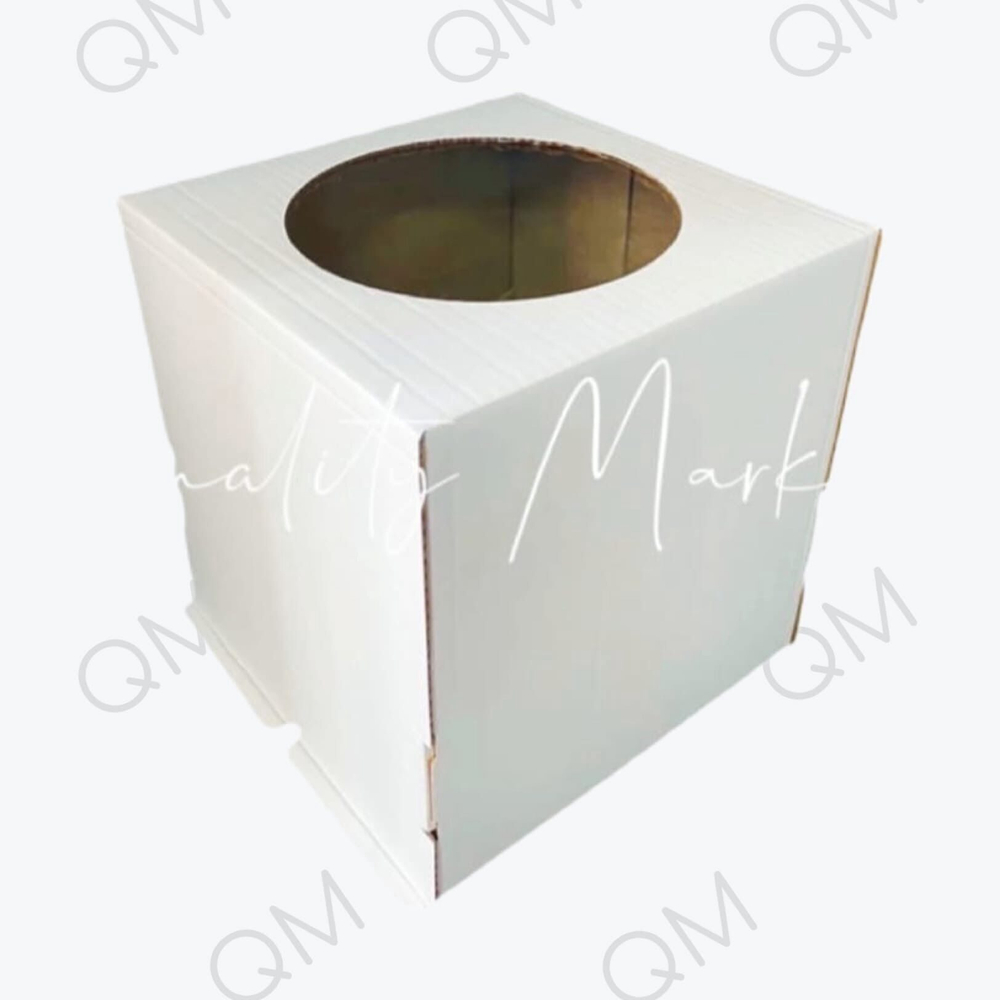 Коробка для торта с окошком 240*240*260 мм белая, 50 шт