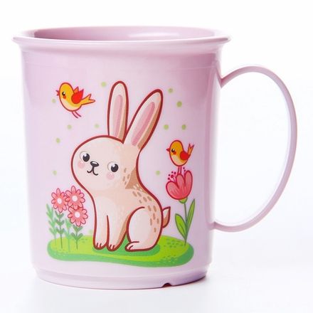 Кружка с декором 180 мл, детская, пластиковая, МИКС