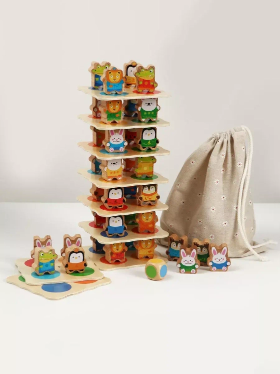 Деревянная игрушка Звериная башня