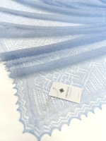 Оренбургский пуховый платок-паутинка А150-04 голубой