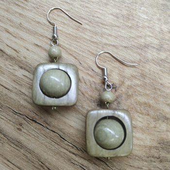 Серьги Квадроглазки, дерево, цвет светло-коричневый, 20x30 мм