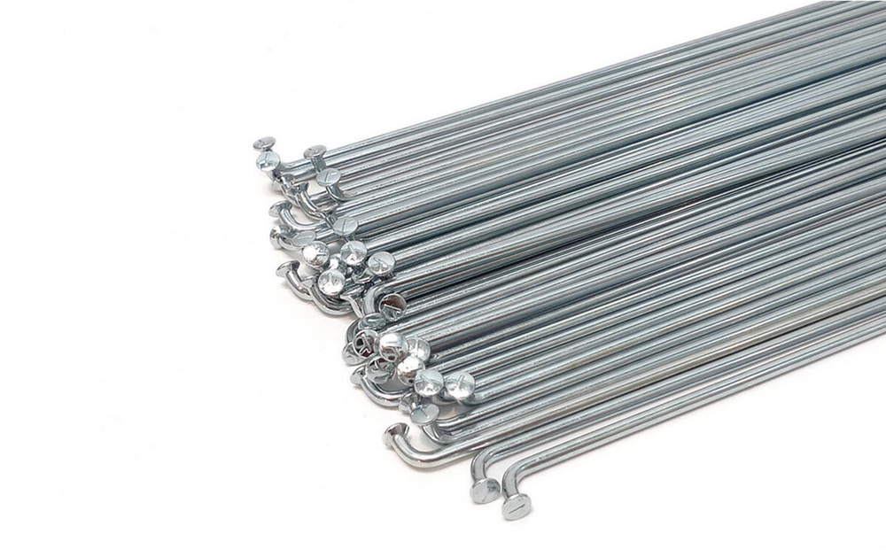 Спица 275 мм x 14G , с ниппелем, стальная, серебристая