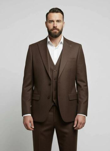 Мужской классический костюм (шоколадный) В40
