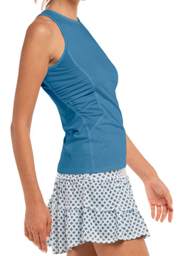 Топ теннисный Lucky in Love Playing In Paradise In A Ruche Tank - aegean blue