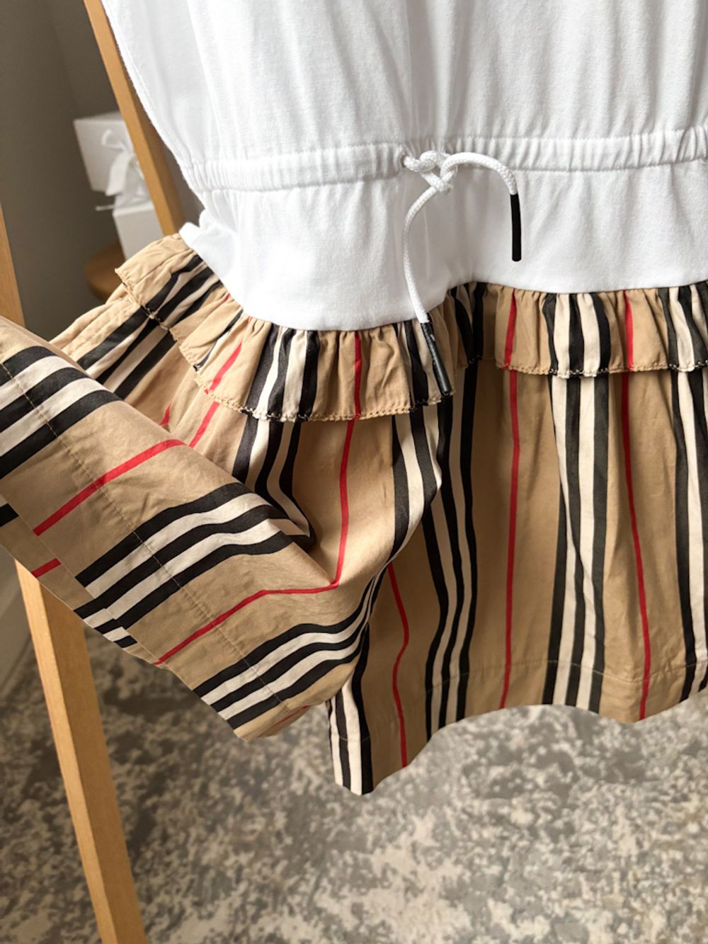 Хлопковое платье сарафан Burberry, 128