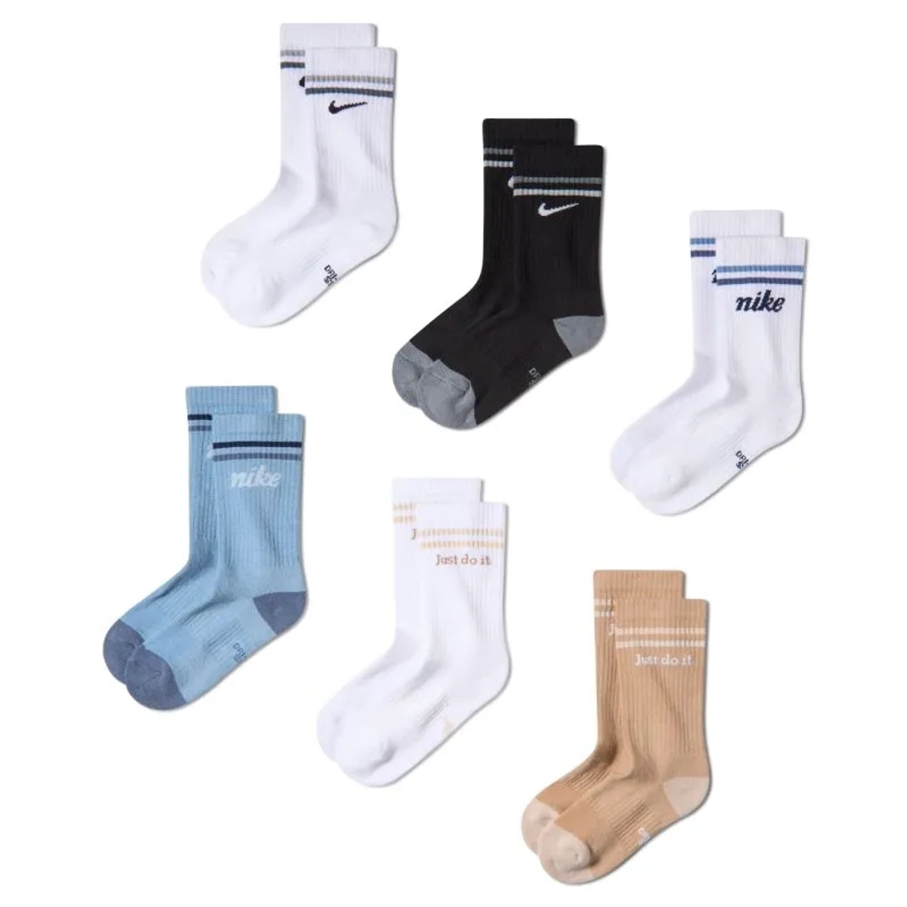 Теннисные носки Nike Kids Everyday Cushioned Crew 6P - multicolor