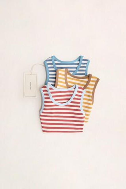 ZARA TIMELESS — НАБОР ИЗ ТРЕХ ПОЛОСАТЫХ ФУТБОЛОК, РАЗНОЦВЕТНЫЙ